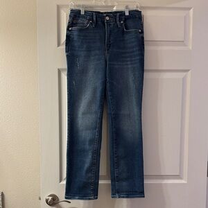 Good American Straight-Leg Blue Jeans | Size 6 / 28 | Light Distress